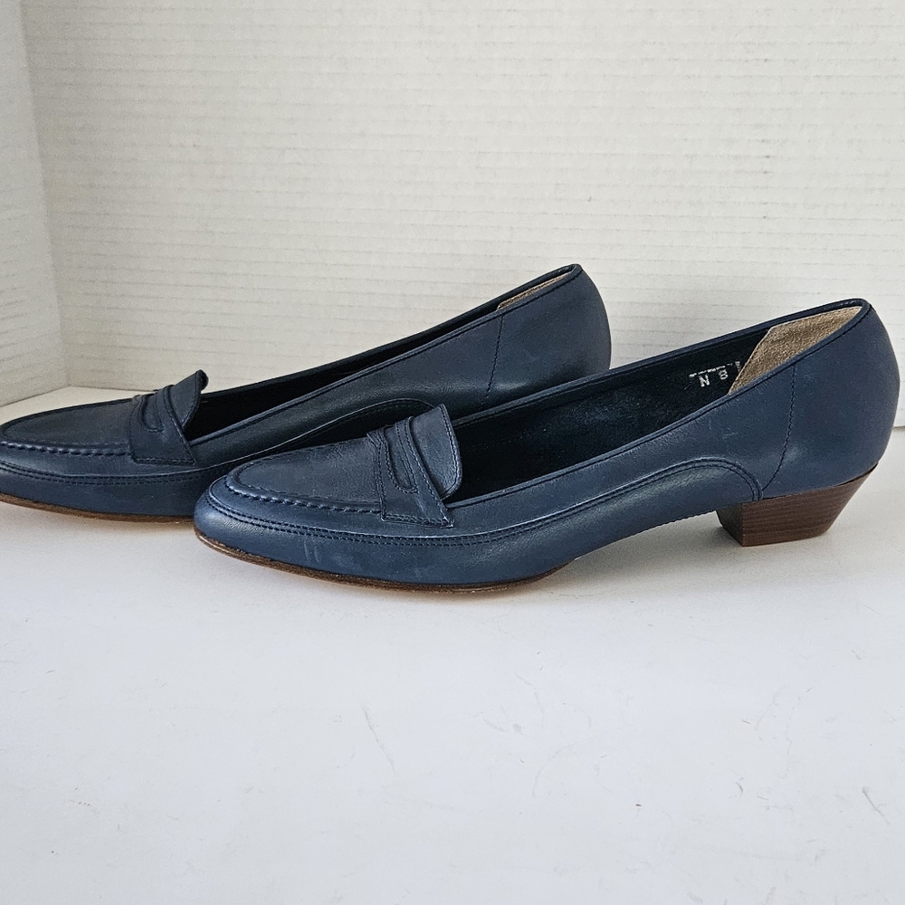 Amalfi Dynamo Womens Italian Leather Heeled Loafer Size 8N - Picture 3 of 9